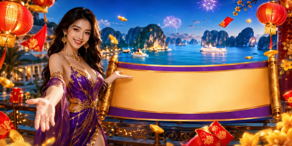 Cảnh lễ hội đèn và phong bao lì xì Hạ Long, liên quan đến xổ số