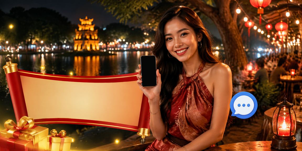 Khu chơi casino đêm tại Hà Nội với ánh đèn lung linh